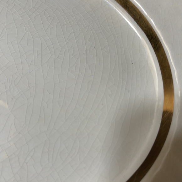 Enoch Wedgewood Golden Swirl Serving Platter With Gold Bands - Picture 3 of 3